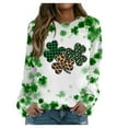 thumbnail image 2 of Qiopertar Blouse à Manches Longues Imprimée Mode Saint-Patrick pour Femmes Col Rond Pull Décontracté Offres de la Semaine Liquidation à Moins de 5$ jusqu'à 90 % de Réduction, 2 of 5