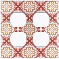 thumbnail image 3 of Metal Light Switch Plate Cover Mandala Orange Gray Floral Pattern Damask MDL105, 3 of 13