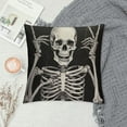 thumbnail image 2 of MDO  Throw Pillow Cover Rock and Roll Skeleton Skull Boho Hippie Decorative Pillowcases Cushion Cover for Sofa Bed Car 18 x 18 Inch, 2 of 5