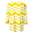 thumbnail image 6 of Plus Size T-Shirts Womens 3/4 Sleeve Polka Dots Print Crew Neck Graphic Tees Base Casual Summer Tops (S, Yellow|Wave), 6 of 6