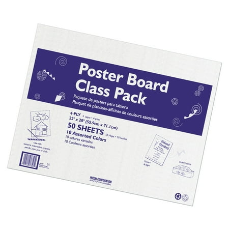UPC: 0029444763470 | Pacon Poster Board Class Pack  22  x 28   Assorted Colors  50 Sheets