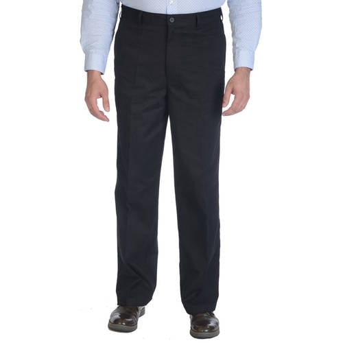 George - Men's Full Back Elastic Waist Flat Front Pant - Walmart.com