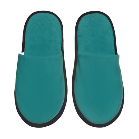 Balery Teal Slient Indoor Furry Fleece Comfort House Shoes Soft Non-Slip Home Shoes Cotton slippers House Slippers-- Medium