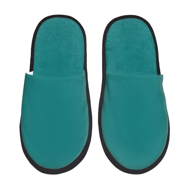 Fotbe Teal Pantuflas Peludas para Mujer con Estampado, Zapatillas de Peluche, Zapatos de Invierno para Casa, Uso Interior y Exterior-Medium