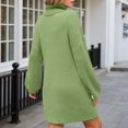 thumbnail image 4 of Arlun Womens Oversized Mini Sweater Dress Turtleneck Batwing Long Sleeve Ribbed Knit Loose 2025 Fall Winter Casual Pullover Short Dress Soft Comfort Stylish Outfits Green XXXL, 4 of 7