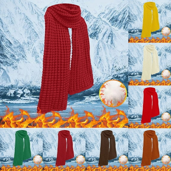 Dailypoc Scarf for Women Winter Autumn & Winter Women's Coarse Yarn Knitted Scarf - Thick Long Labeled, Skin-Friendly, Windproof Couple/Student Warm Shawl,Beige,One Size