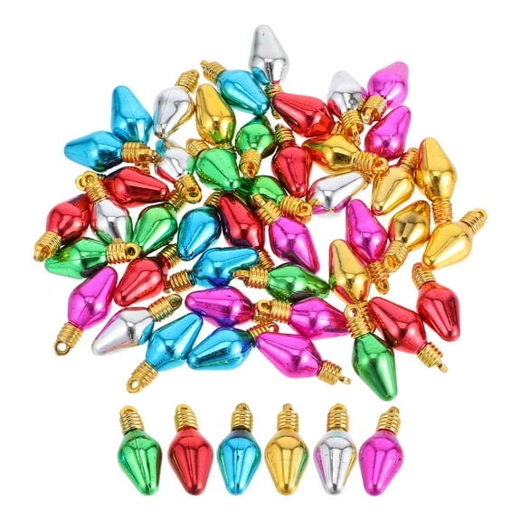 OFFIGAM 50PCS Plastic Light Bulb Beads Multicolored Festive Decoration for Christmas Tree Indoor Decoration Winter