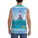 thumbnail image 4 of Fotbe Lighthouse Sea Port Men's Camiseta sin Mangas Estampada para Hombres, Playera Casual para Gimnasio, Entrenamiento, Playa-XX-Large, 4 of 7