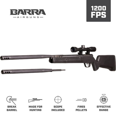 Barra Airguns Sportsman 1200g, 0.177 & 0.22 Pellet Gas Piston Air Rifle