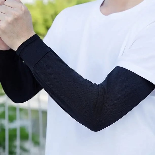 Typpkmm 1 Par De Mangas Protectoras Solares De Seda Helada Para Hombre, Black