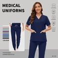 thumbnail image 2 of VIAOLI Women's Jogger Scrub Set -  Soft Stretch V-Neck Top & Elastic Waist Pants Uniform, 8 Colors, 2 of 6