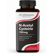 LifeSeasons Essentials N-Acetyl Cysteine (NAC) - Supports Brain, Liver, Heart & Immune Function - Detoxification Supplement - Boosts Immunity & Kidney Health - 60 Capsules