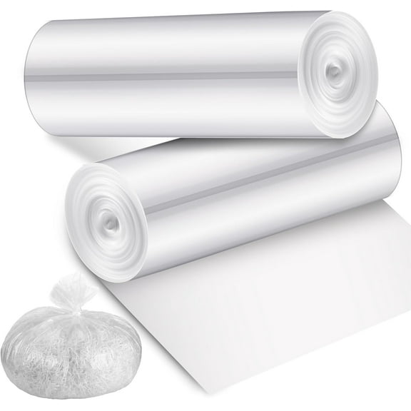 40 Pcs Shredder Bags 15 Gallon Paper Shred Waste Bags 26'' x 30'' White Clear Trash Can Liners for Small Shredders