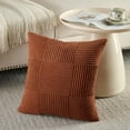 thumbnail image 2 of Fancy Homi Set of 2 Rust Boho Decorative Throw Pillow Covers 16x16 inch for Living Room Bedroom Couch Bed Sofa, Modern Farmhouse Home Decor, Soft Striped Patchwork Plaid Corduroy Accent Cushion Case, 2 of 6