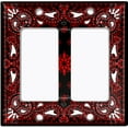 thumbnail image 6 of Metal Light Switch Plate Cover Red Black Bandana Paisley Tile Pattern TIL044, 6 of 13