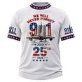 thumbnail image 2 of 9/11 Shirt Men 911 25th Anniversary USA Flag Patriotic Crewneck Short Sleeve Memorial Tee, 2 of 4