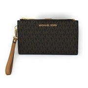 Michael Kors Jet Set Travel double Zip Wristlet Brown 35F8GTVW0B-847