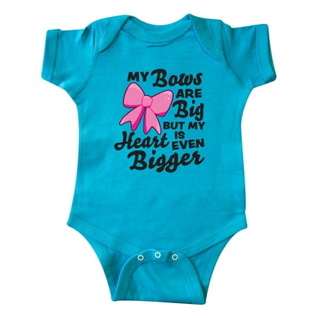 

Inktastic My Bows are Big But My Heart is Even Bigger Gift Baby Boy or Baby Girl Bodysuit