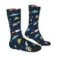 thumbnail image 4 of Yiaed Funny Spaceships Print Great elasticity Crew Socks Sports socks for Men and Women, 4 of 5