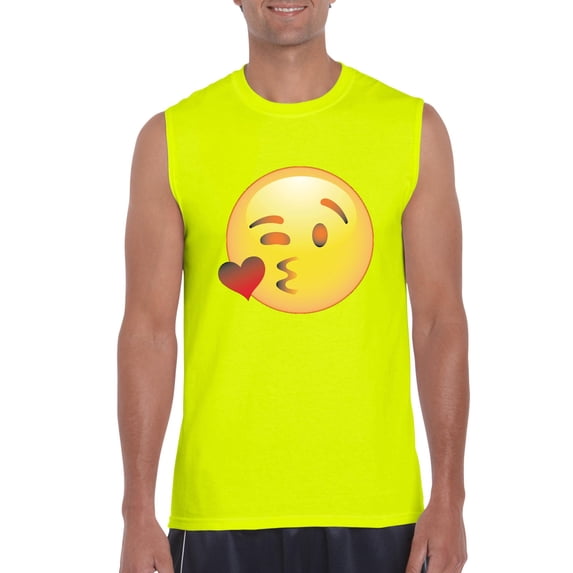 Mens Emoji Winky Face Ultra Cotton Sleeveless T-Shirt