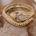 thumbnail image 4 of LBG British Made 18k Rose Gold Natural Opal & Amethyst Womens Band Ring - 33 size options - Size 10, 4 of 6