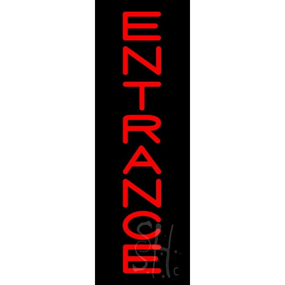 Vertical Entrance LED Neon Sign 24" Tall x 8" Wide, Clear Edge Cut Acrylic Backing, with Dimmer - Bright and Premium built indoor LED Neon Sign for Bar decor.