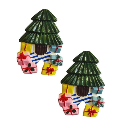 

2PCS Christmas Christmas Ornament Sticker House Decoration Outdoor Christmas Refrigerator Magnets Holiday Magnets For Locker Fridge Home School Decor 3D Refrigerator Sticker Santa Style