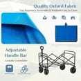 thumbnail image 4 of Foldable Wagons Carts with All-Terrain Wheels, Portable Shopping Wagon Large Capacity Utility Cart with Drink Holders, Heavy Duty Collapsible for Sand, Beach, 30 inch, Blue, 4 of 6