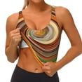 thumbnail image 4 of Haiem Colorful Swirl Pattern Womens Sports Bra - U Neck Padded Low Impact Yoga Bra Workout Crop Top Gym Moisture-Wicking Workout Vest -X-Large, 4 of 9