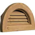 thumbnail image 2 of 32"W x 16"H Half Round Gable Vent (37"W x 21"H Frame Size): Unfinished, Functional, Smooth Western Red Cedar Gable Vent w/ Brick Mould Face Frame, 2 of 12