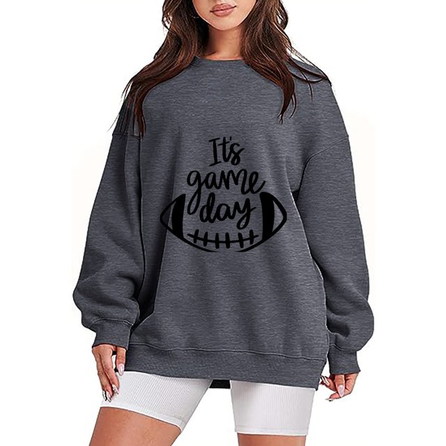 Gibobby Sudaderas para Mujer Sudadera de Manga Larga para Mujer de Gran tamaño de otoño de Talla Grande Holgada Cuello Redondo atlético Y-2K(Gris,CH)