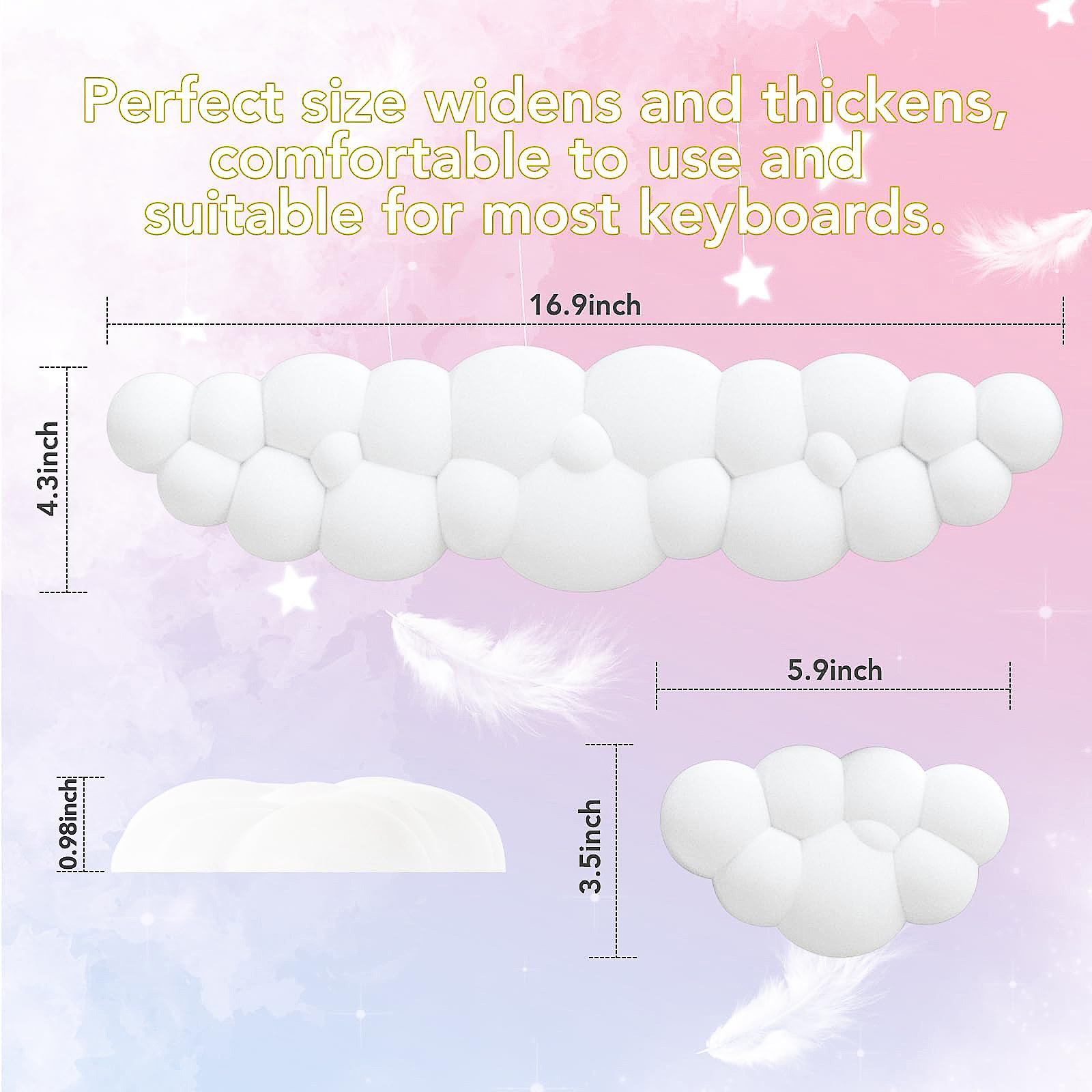 QUTOOL Memory Foam Keyboard and Mouse Wrist Rest Set photo 3