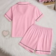 thumbnail image 4 of Bainana Girls Sleep Set 2Pcs Tween Girl Heart Print Short Sleeve Shorts Nightwear Set Soft Button Top And Shorts Comfortable Loungewear For Kids Size 10-11 Years Pink2, 4 of 7