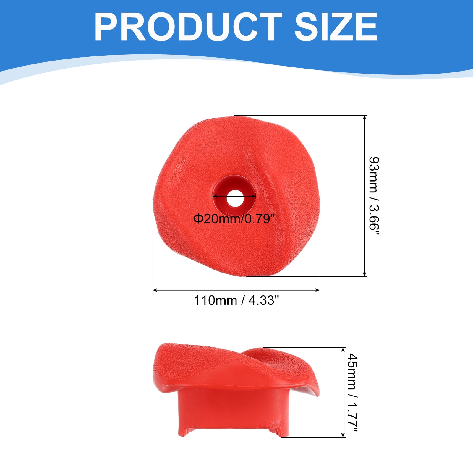 Rock Climbing Holds, 10 Pcs Climbing Rock Wall Grips with Single Holes for Playground Accessories, Red