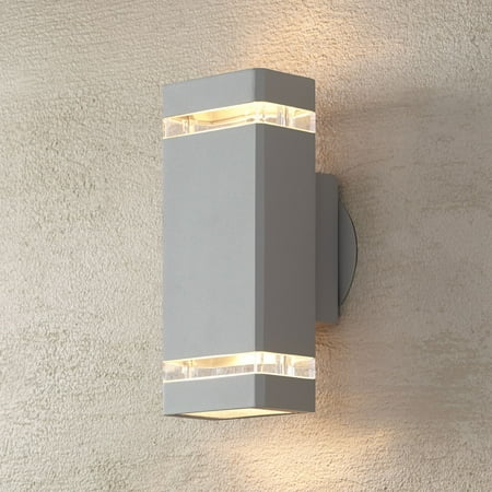 Possini Euro Design Possini Euro Rectangular Silver Up/Down Outdoor Wall Light