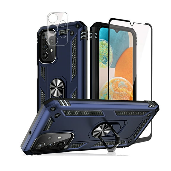 TASHHAR Samsung Galaxy A23 5G Case with Screen and Lens Protector Magnetic Ring Mount Kickstand Military Grade Full Body Double Layer Drop Protection Rugged Durable for Galaxy A23 5G Phone - Blue