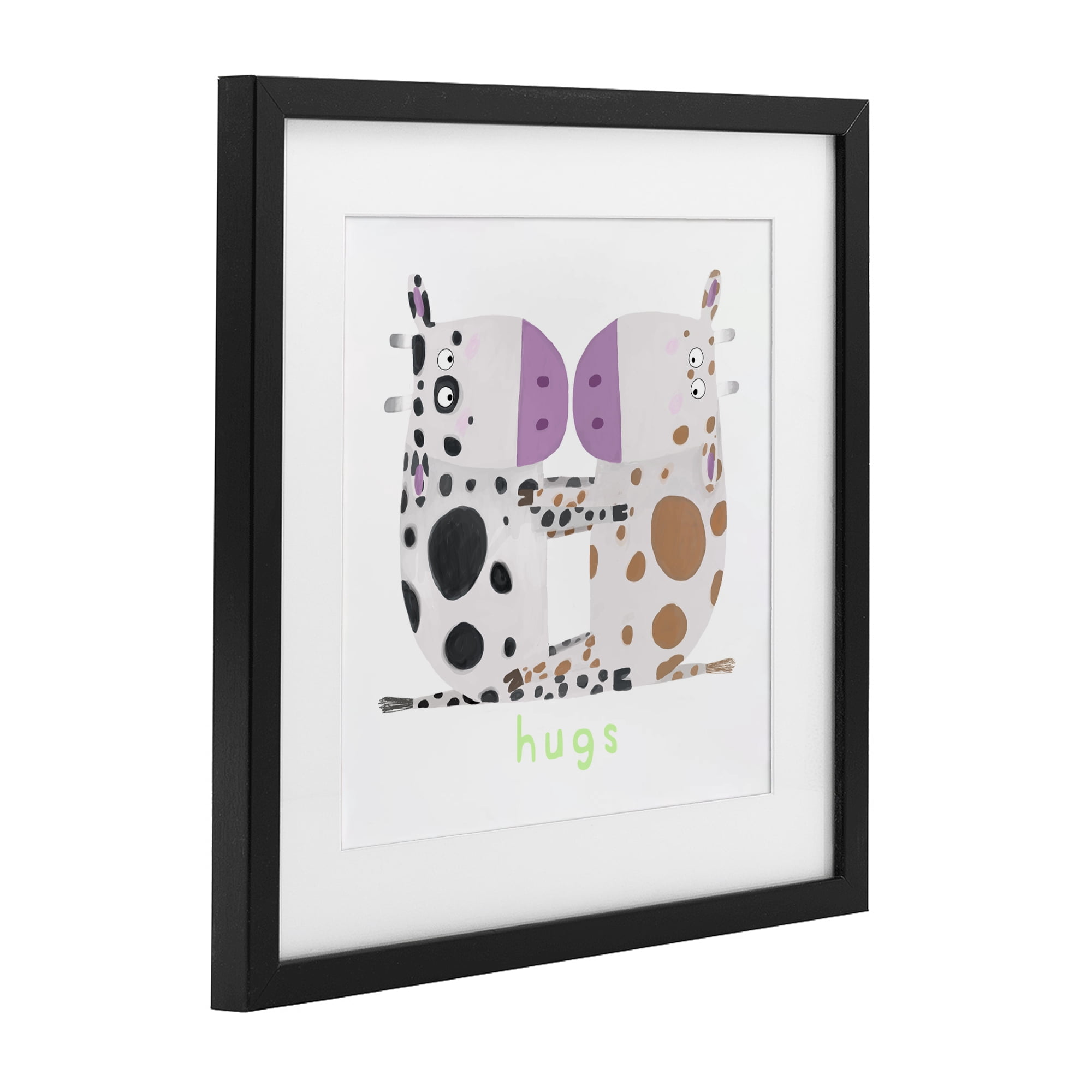 Stupell Industries Cow Hugs Symmetry Black Framed Print Under Glass, design by Carla Daly