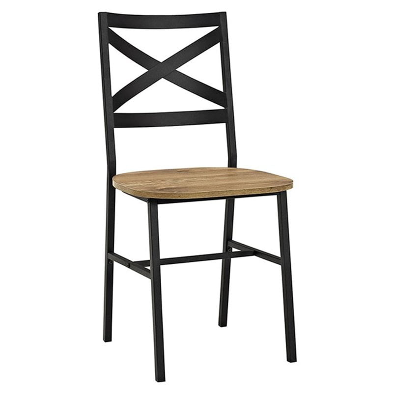 X Back Dining Side Chairs Set Of 2, Wood And Metal X Back Dining Chair