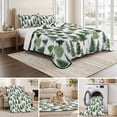thumbnail image 6 of Quilts King Size Bedding Set, Green Christmas Tree Lightweight Quilted Comforter, Winter Xmas Pine Tree Rustic Forest Soft Reversible Bedspread Coverlet with Pillow Covers for All Season, 96" x 106", 6 of 9