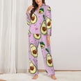 thumbnail image 3 of Bingfone Womens Pajama Sets Different Avocados Print,Long Sleeve Loungewear Pajamas Set-Large, 3 of 9