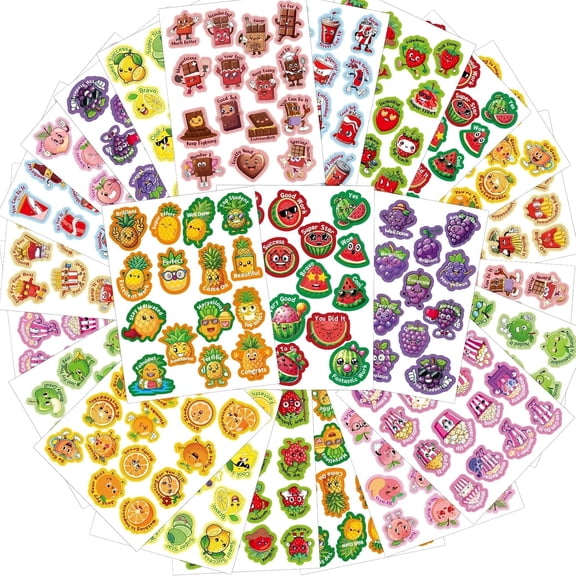 Kalysky Scratch and Sniff Stickers,  12 Different Fruit Food Smelly Stickers