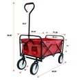 thumbnail image 2 of Folding Wagon Cart Collapsible Outdoor Utility Wagon Garden Shopping Cart Beach Wagon with All-Terrain Wheels(Red), 2 of 8