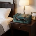 thumbnail image 6 of Wzmzjy Antique Suitcase Old Fashioned Chests Decorative Box for Wedding Travel Home Green, 6 of 8