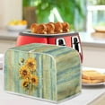 thumbnail image 4 of ZUXONGSY Wooden Sunflower Toaster Cover 2 Slice Bread Machine Dust Cover Wide Slot Universal Size Microwave Oven Dustproof Cover Anti Greasy Bread Maker Dust Covers, 4 of 7