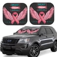 thumbnail image 1 of Vsdgher Ribbon With Angel Wings Print Car Windshield Sun Shade, Reflective Sunshade Window Sunshade Sun Visor Protector Fit for Cars,Trucks,SUVs-Small, 1 of 6