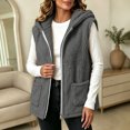 thumbnail image 6 of Winter Jacket Women Baeitkot Sleeveless Hooded Fleece Vest with Pockets for Winter Layering Daily Wear Gray S, 6 of 6
