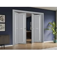 thumbnail image 3 of Sliding Closet Double Bi-fold Doors | Veregio 7288 Matte Grey with Frosted Glass, 3 of 5