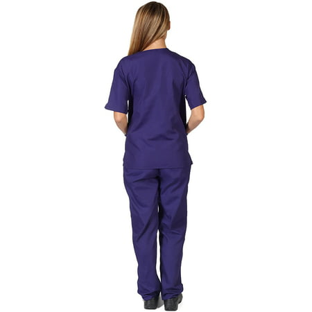 Women's Scrub Set - Medical Scrub Top and Pant, Purple, X-Small ...