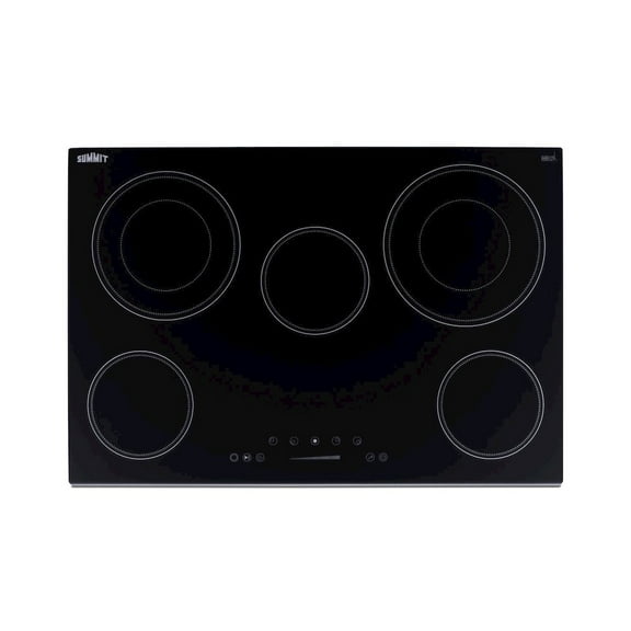 30" Wide 208-240V 5-Burner Radiant Cooktop, Black