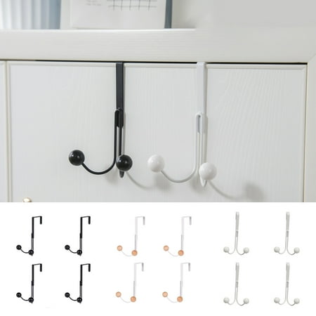 

Shenmeida 4Pcs Door Hooks for Clothes Metal Over The Door Hanger 2 Hooks Over Door Hooks for Hanging Coats Bags Pants Hats Scarves